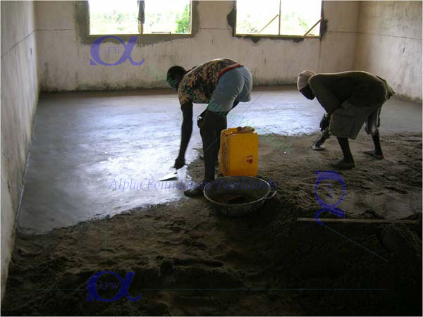 Floor paving and smoothing (skridding)